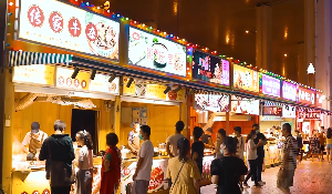 夜市小吃一条街视频素材