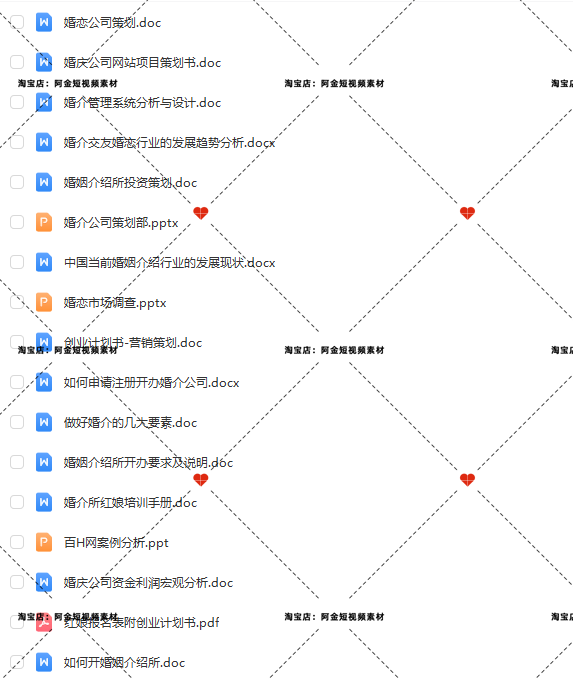 婚介婚恋公司相亲红娘规划经营管理活动方案营销策划表格合同资料插图3