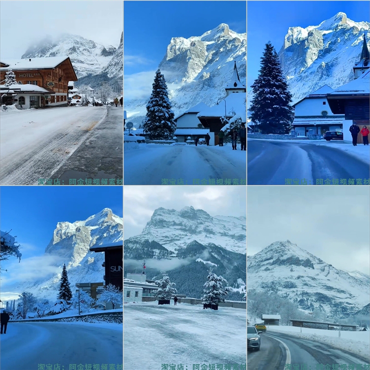 国外雪山雪景下雪走拍竖屏风景素材高清旅游自然唯美治愈系短视频插图4