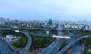 苏州高架桥昼夜景色航拍短视频素材