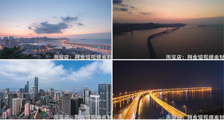 大连城市景点建筑风光航拍风景素材高清旅游自然治愈系短视频背景插图6