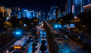 夜晚城市来回车辆美景车流视频素材