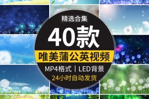 唯美蒲公英飞舞清新蓝天白云led大屏幕背景婚礼晚会动态视频素材