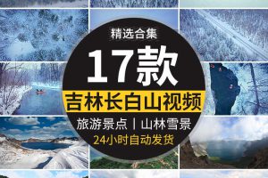 吉林长白山天池冬天风景雪景观山林千山旅游景点高清实拍视频素材