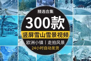 竖屏雪山雪景唯美冬季风景治愈系走拍开车视角旅途美景色视频素材