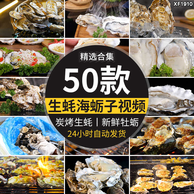 炭烧烤生蚝蒜蓉新鲜海鲜美食生蚝养殖基地海蛎子牡蛎剪辑视频素材插图