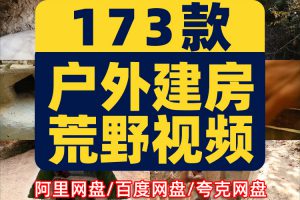 丛林生活野外建造房子别墅国外户外场景荒野生存横屏中长视频素材