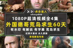 德哥荒岛求生60天纪录片1080P自媒体电影解说抖音短视频素材