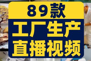 工厂生产线食品零食鞋子服装快递打包化妆品加工无人直播视频素材