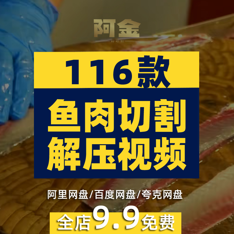 国外鱼肉海鲜切割分解小说推文素材解压自媒体高清无水印视频减压插图