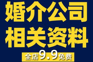 婚介婚恋公司相亲红娘规划经营管理活动方案营销策划表格合同资料