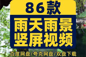 竖屏雨天雨景雨滴风景素材高清氛围感自然唯美意境短视频背景剪辑