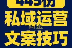 私域流量运营文案技巧社群朋友圈销售营销方案微商短视频素材话术