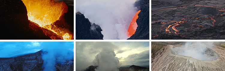 火山喷发岩浆飞溅冒烟雾火山口活火山坑爆发熔岩流动实拍视频素材插图13