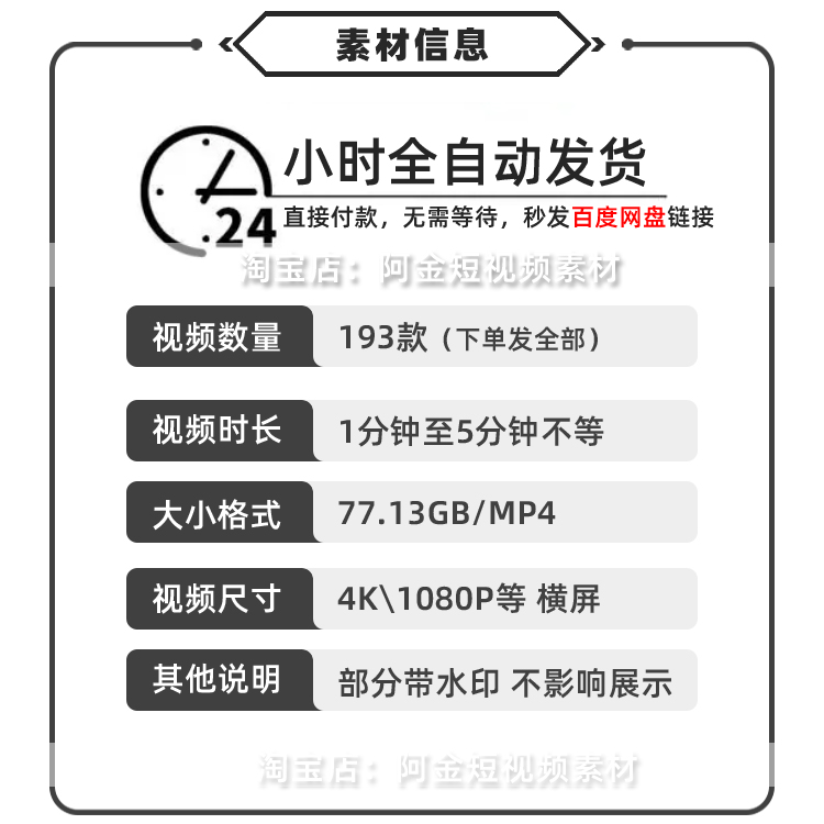 4K自然风景视频电视手机品牌商场演示片超高清素材人文美食测试片插图1