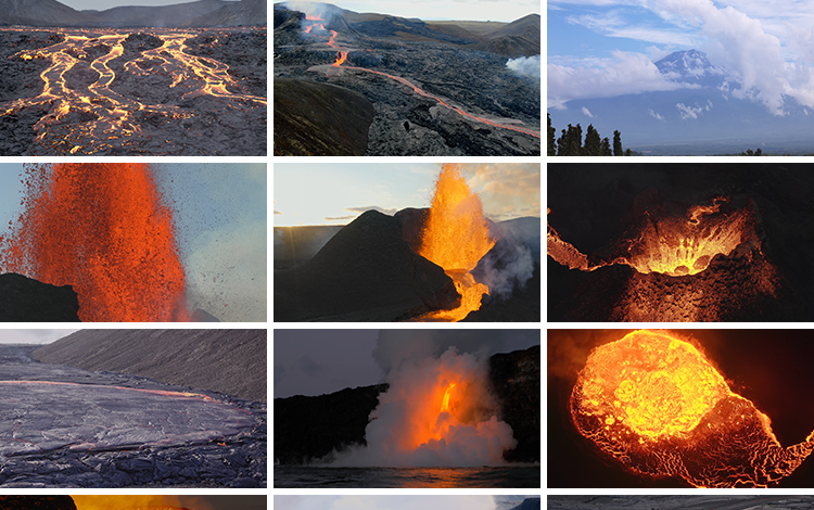 火山喷发岩浆飞溅冒烟雾火山口活火山坑爆发熔岩流动实拍视频素材插图12