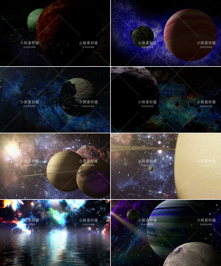 宇宙太空浩瀚星云行星陨石银河星球效果动画AE合成PR特效视频素材插图10