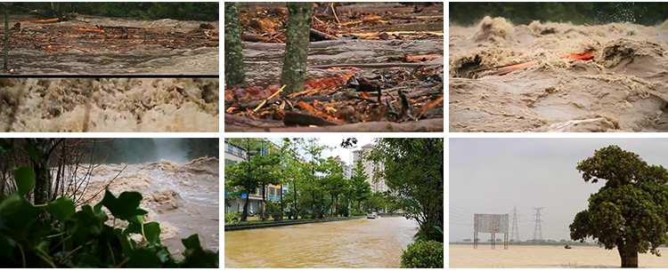 暴雨洪水乌云密布城市内涝道路狂风积水恶劣天气自然灾害视频素材插图12