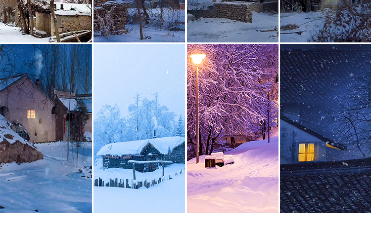 竖版竖屏乡村冬季冬天雪景下雪农村怀旧唯美治愈系抖音短视频素材插图12