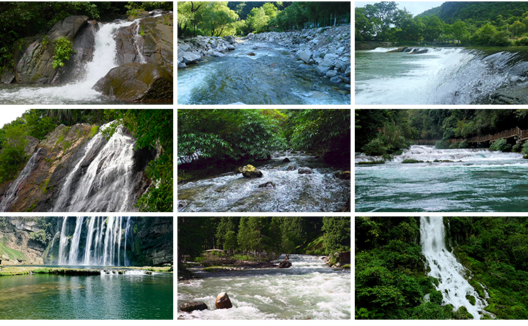 4K山水河流瀑布风景湖泊水流小溪山涧岩石头峡谷实拍剪辑视频素材插图12