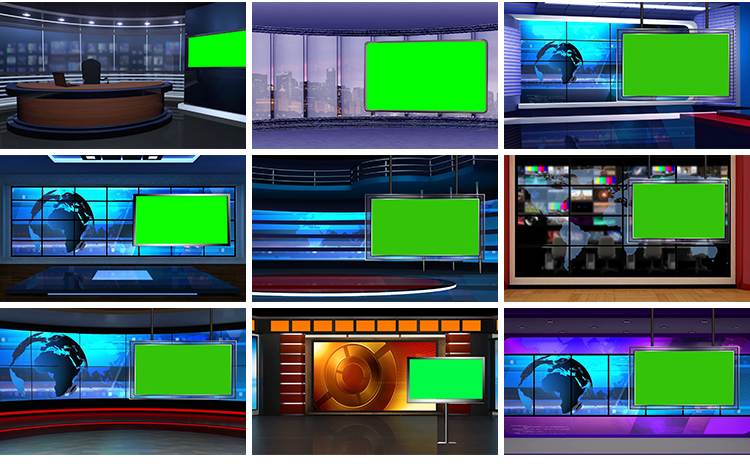 虚拟直播间新闻主播主持人直播间演示厅绿幕动画背景动态视频素材插图12