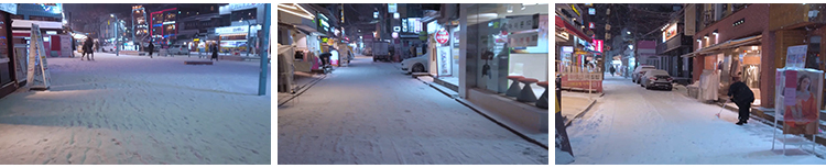 城市街道雪景下雪天夜晚街头人流车流冬天冬季雪花走拍短视频素材插图9