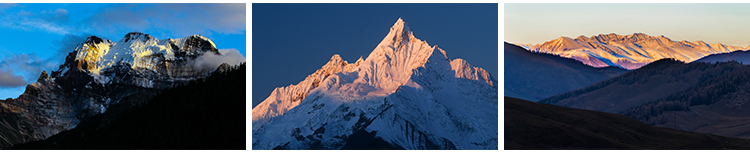 日照金山雪山金色山脉山峰夕阳日出自然风景风光图片JPG高清素材插图6