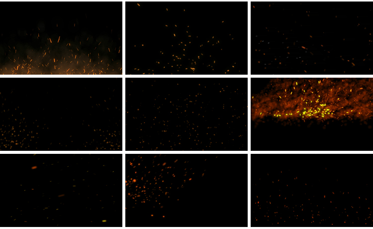 火花火光火星四溅飞舞粒子后期特效果mov带透明通道动画视频素材插图6