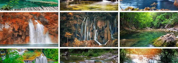 山水河流瀑布湖泊水流小溪清澈小河山涧自然风景风光高清图片素材插图6