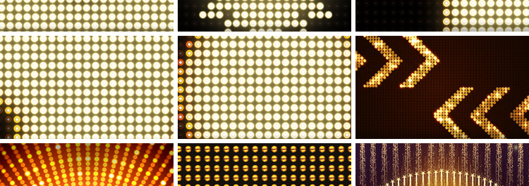 酒吧夜店灯光秀闪烁金色矩阵走秀舞台墙壁灯动感LED背景视频素材插图6