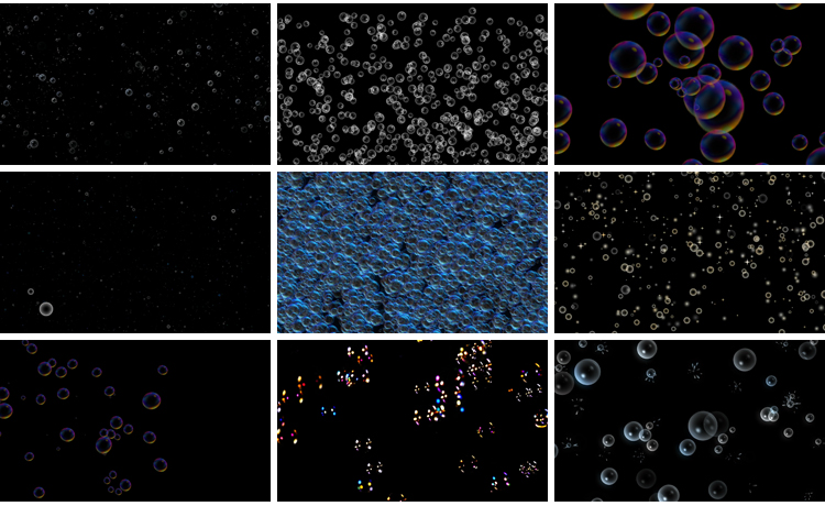 气泡泡小水泡上升水下水底冒泡特效彩色pr_ae透明底通道视频素材插图6