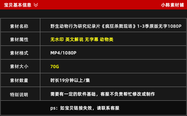 野生动物行为研究纪录片疯狂杀戮现场中视频自媒体解说视频素材插图1