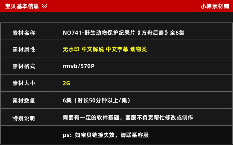 野生动物保护纪录片方舟后裔全6集中视频自媒体解说高清视频素材插图1