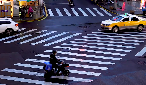 城市街道斑马线下雨视频素材