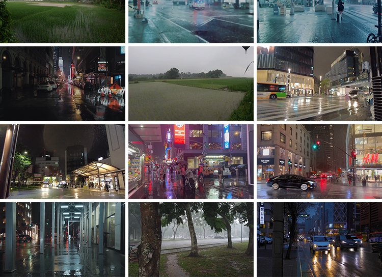 城市街道雨夜下雨走拍森林公园雨景雨中漫步行走治愈解压视频素材插图7