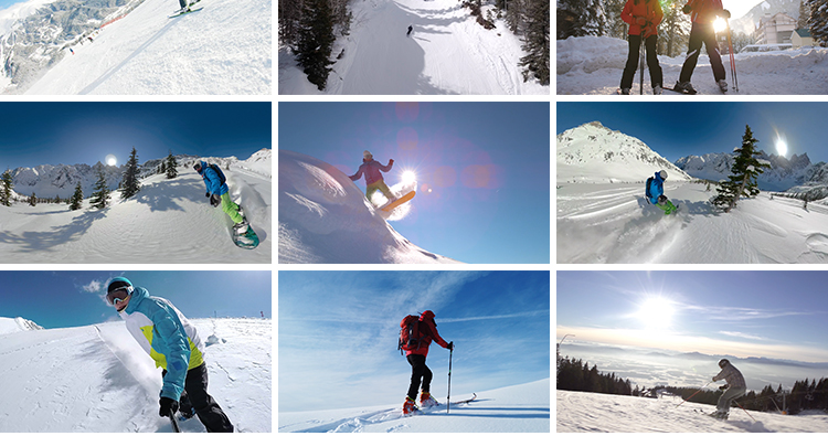 冬季滑雪者高山滑雪场人群极限运动跳跃翻转户外冬天高清视频素材插图7