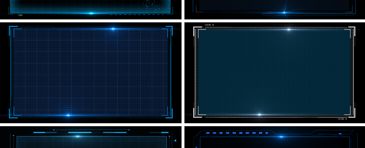 科技感边框文本蓝色简约界面框动画pr_ae透明通道MOV动态视频素材插图7
