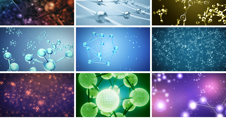 三维分子结构蓝色晶体离子原子微观元素物理化学石墨烯碳视频素材插图7