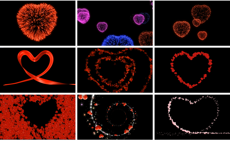 心形浪漫爱心桃心红色粒子动态告白光效ae_pr带透明通道视频素材插图7