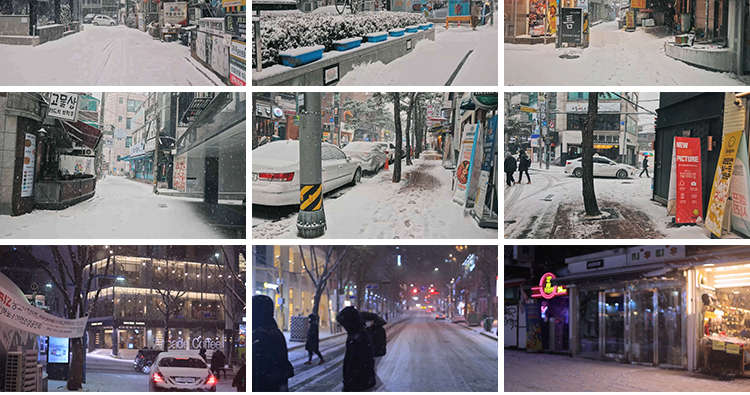 城市街道雪景下雪天夜晚街头人流车流冬天冬季雪花走拍短视频素材插图7