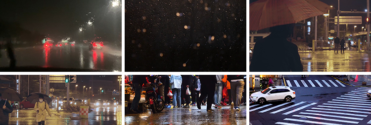 夜晚城市街道下雨窗户雨滴落孤独情感雨天路人行人雨后短视频素材插图5