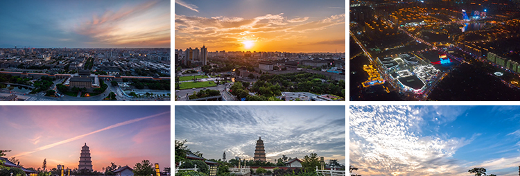 西安实拍航拍建筑cbd日转夜延时城市夜景大唐不夜城景点视频素材插图5