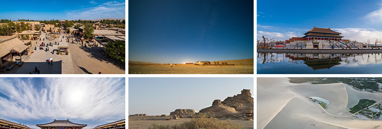 甘肃敦煌月牙泉鸣沙山莫高窟自然风光沙漠旅游风景区实拍视频素材插图5