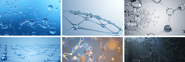 三维分子结构蓝色晶体离子原子微观元素物理化学石墨烯碳视频素材插图5