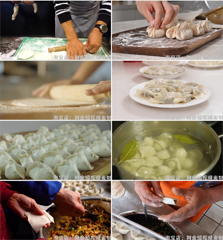 冬季传统美食春节年味气氛冬日包饺子煮饺子水饺高清剪辑视频素材插图5