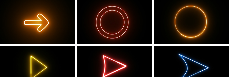 发光箭头标识指示霓虹灯方向动画alpha透明通道合成pr_ae视频素材插图2