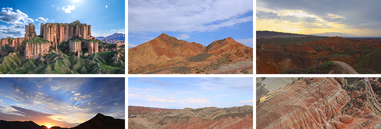 甘肃张掖七彩丹霞地质公园西北冰沟风光地貌旅游航拍实拍视频素材插图5